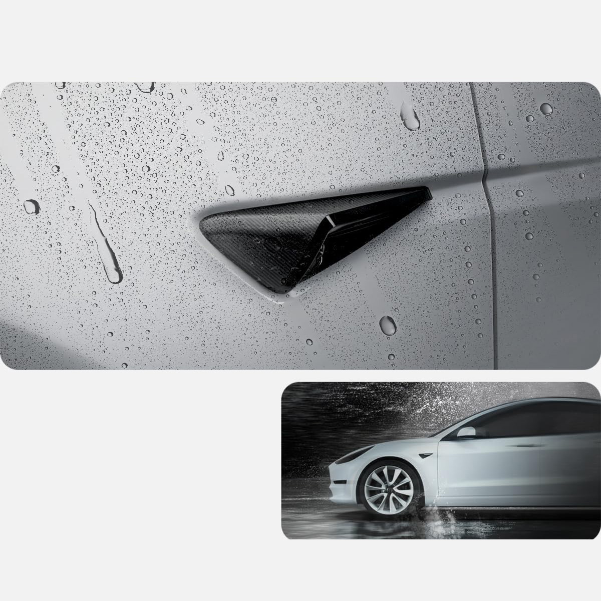 Osłony na kamery boczne do Tesla Model 3 Highland 2024, Spigen Side Camera Protection Cover, karbonowa